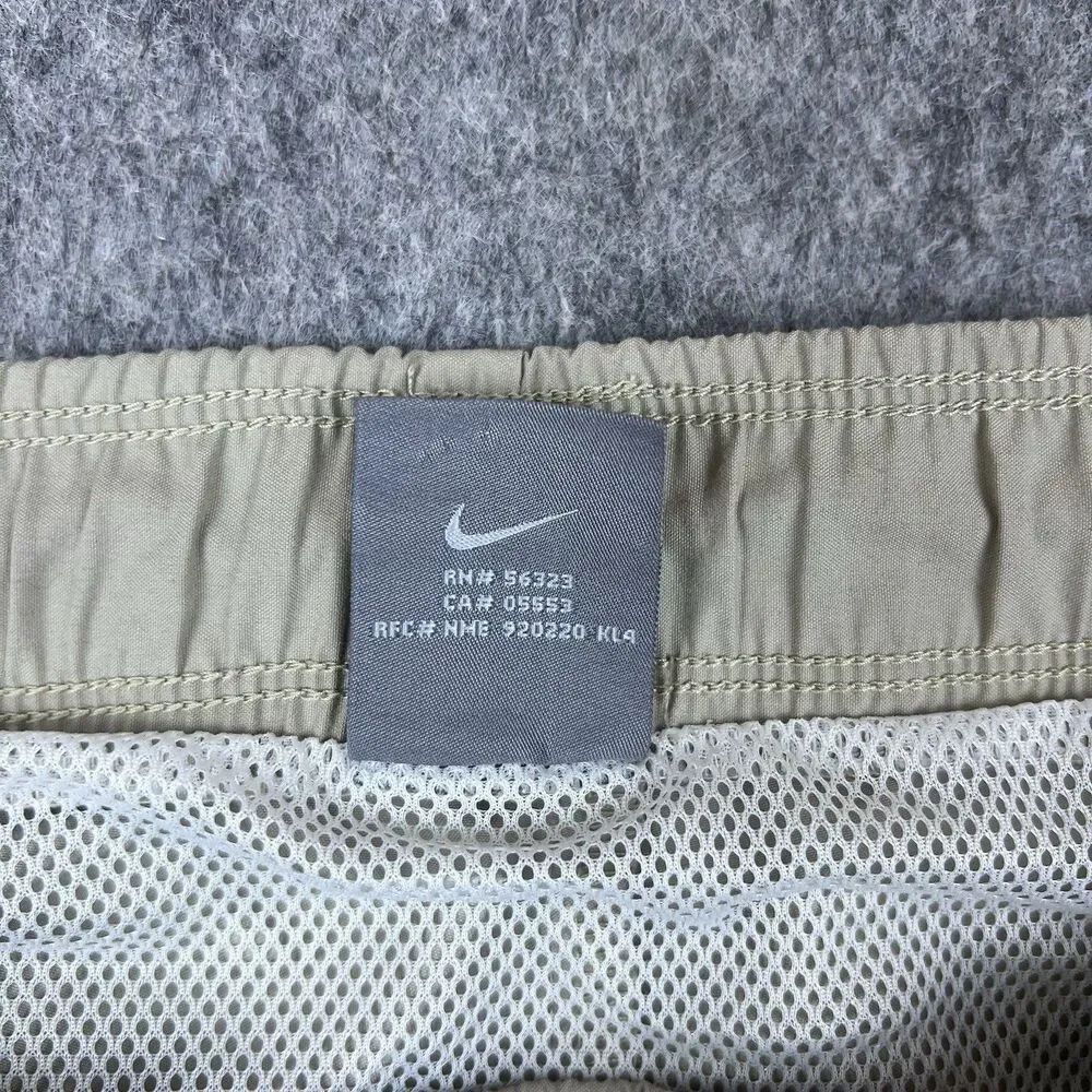 Vtg Nike Men's Swim Trunks Board Shorts Tan Mesh Lined 10